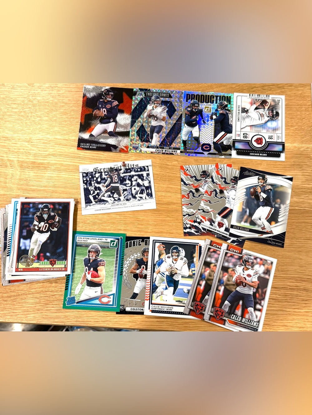 Chicago Bears Football Team Card Lot - Caleb Williams, Colston Loveland and More